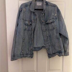 Old Navy Light Blue Denim Jacket with Dark Trim